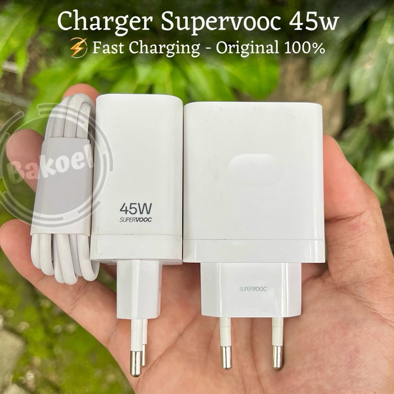 READY !Charger OPPO SUPERVOOC 45W Original 100% Copotan Hp A3X A3 Pro, A5 Pro, A60, A80, Reno 12F, R