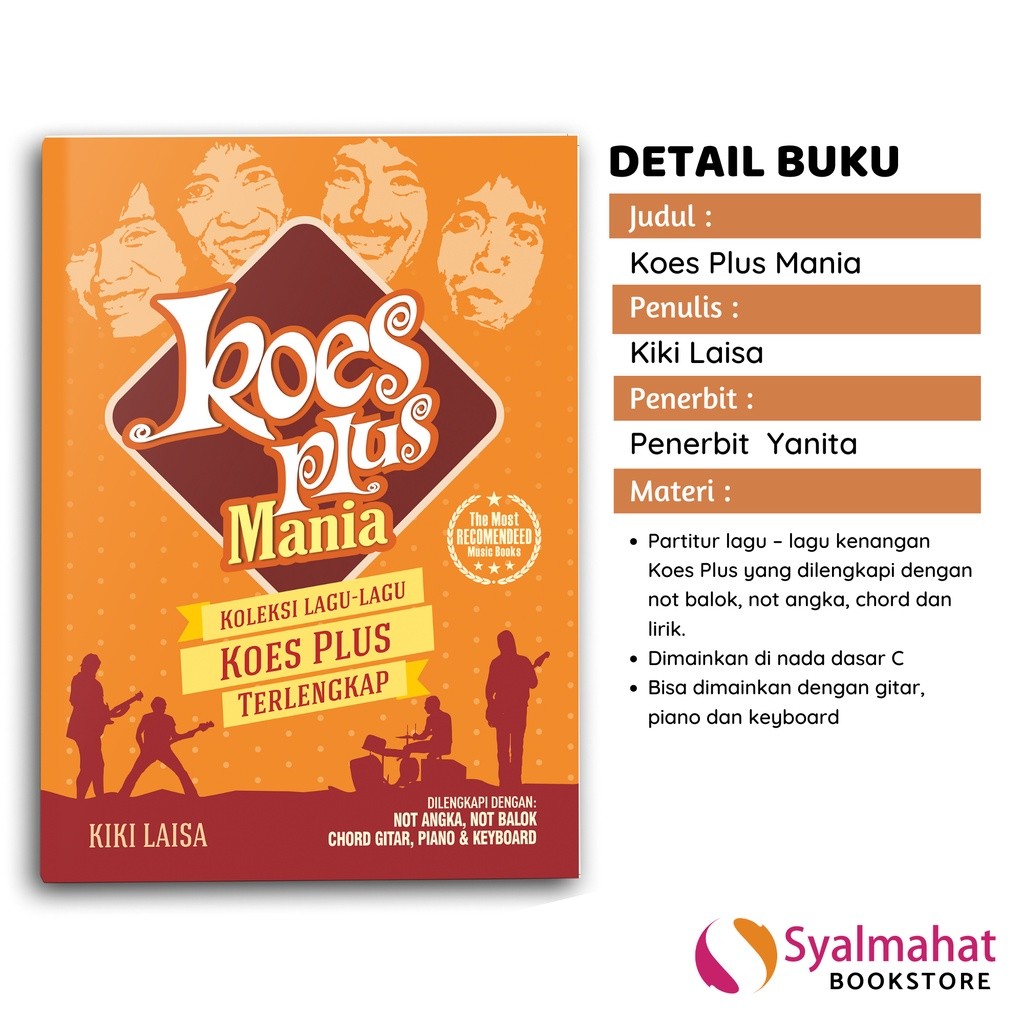 BUKU MUSIK & LAGU KOES PLUS MANIA GITAR, KEYBOARD DAN PIANO