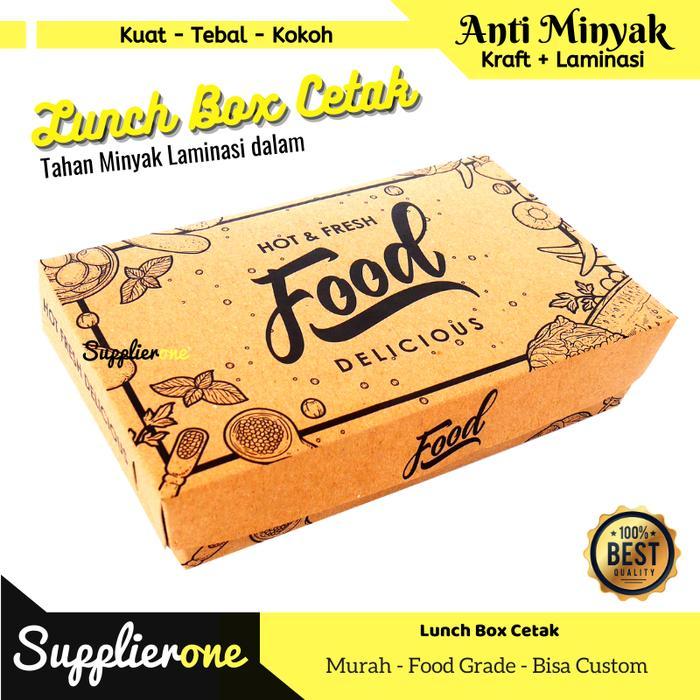 LUNCH BOX ISI 50 / LUNCH BOX PAPER / PAPER LUNCH BOX / LUNCH BOX CETAK - M