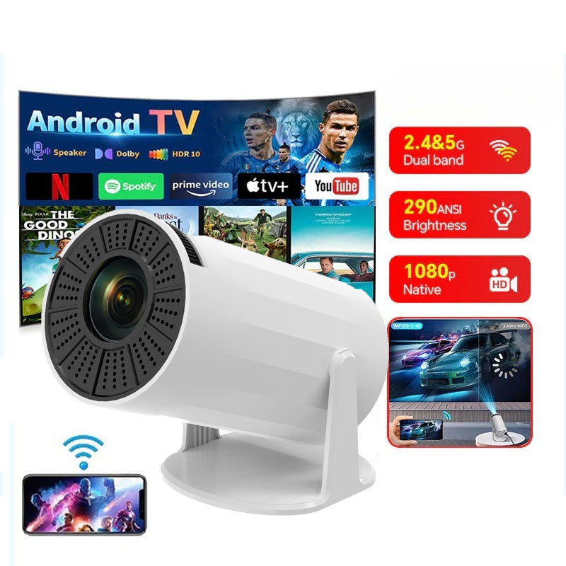 Smart Projector 1080P HD Portable Home Theater TV Mini Proyektor Android Bluetooth5.0 Proyektor