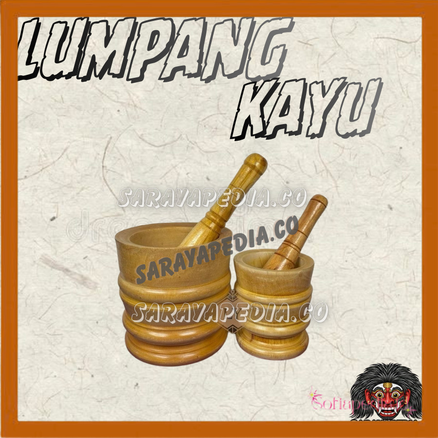 LUMPANG KAYU / LESUNG KAYU ALAT TUMBUK BUMBU. KAYU MAHONI. BESAR DAN KECIL  SFD