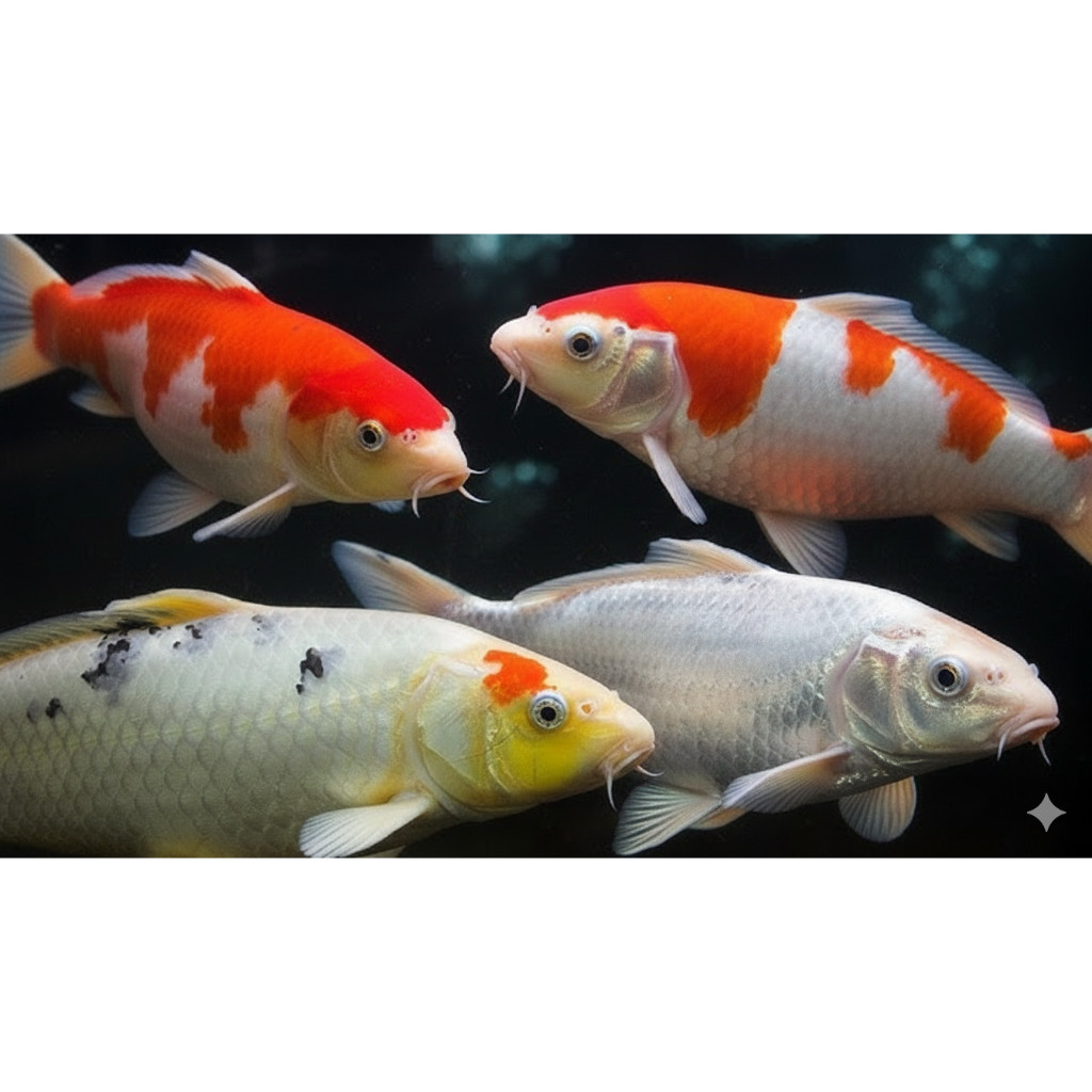 Hiasan ikn Koi Slayer Sanke Kohaku Benigoi Bibit Koi 15-20cm Sehat Berkualitas Murah