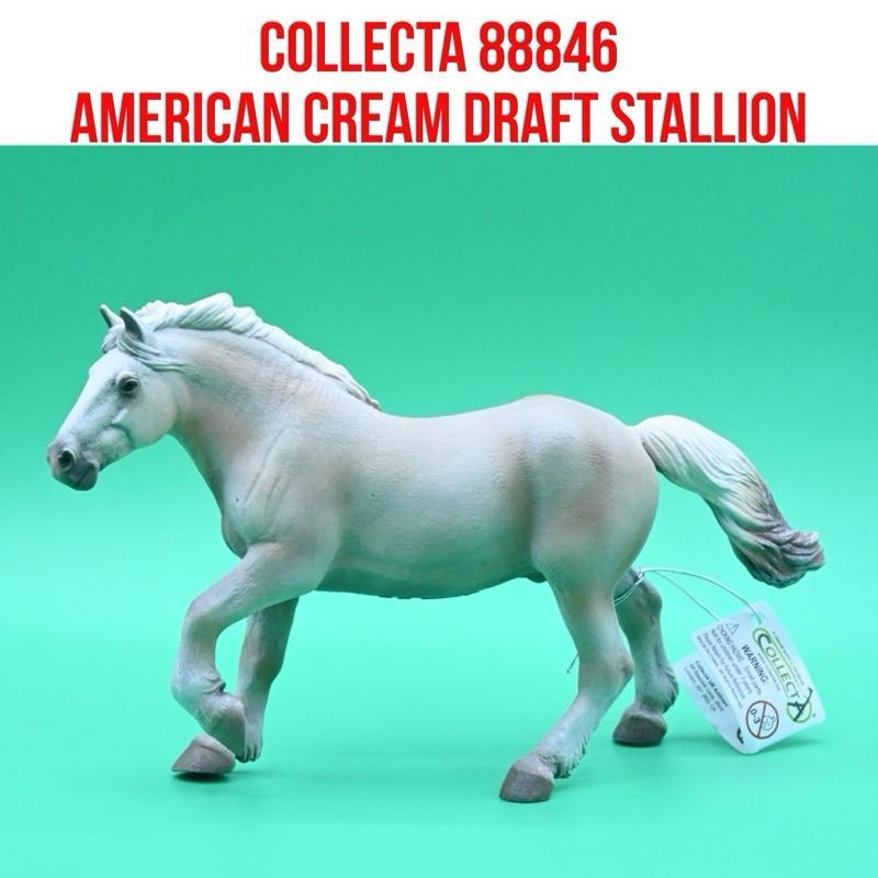 CollectA 88846 American Cream Draft Stallion Horse Kuda Jantan Equus Caballus | Mainan Binatang Mini