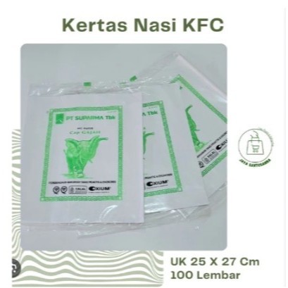ASS KERTAS NASI KFC PUTIH KERTAS K.F.C KERTAS BUNGKUS NASI KERTAS NASI PUTIH KERTAS MINYAK KERTAS KE