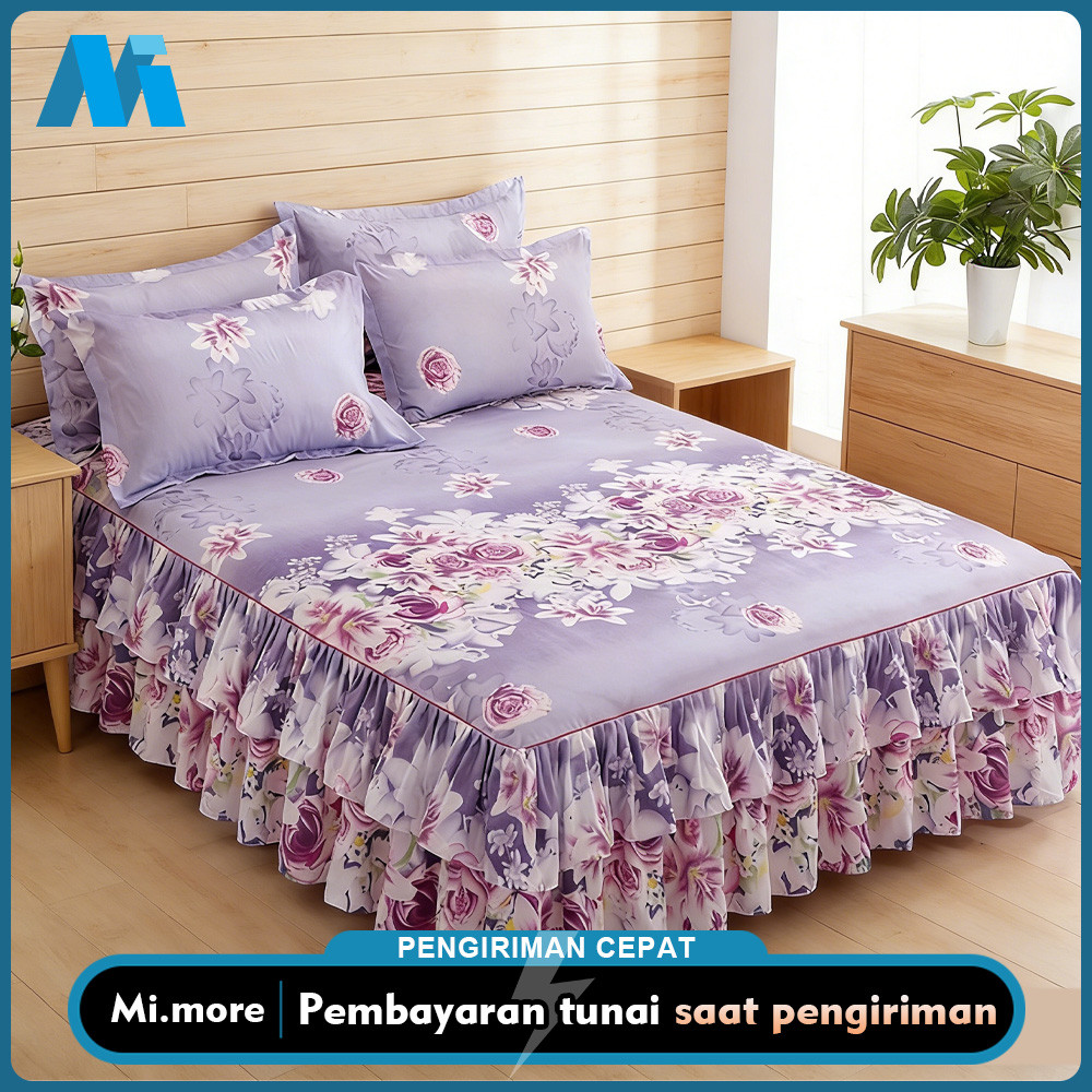 Mi.more Set Seprai 3 Dalam 1 (180x220/160x200/200x220cm), Sprei Cadar Ukuran Single 3 IN 1, Sprei Pe