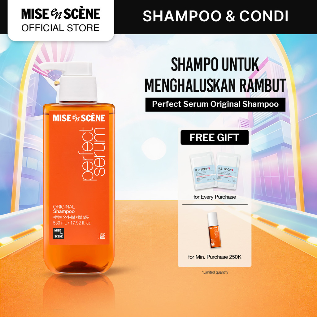mise en scene Perfect Serum Original Shampoo 530ml - Shampoo Rambut Rusak Melembutkan Tanpa Kusut An