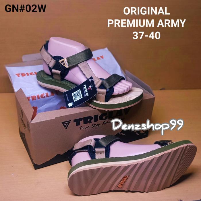 TRIGLAV ORIGINAL sandal gunung casual wanita sandal triglav outdoor Fashion wanita - mocca army, 40