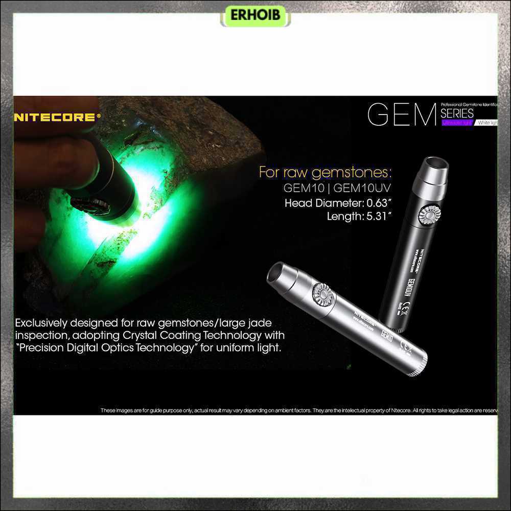 Nitecore GEM10UV Senter Indentifikasi Batu Mulia Gemstone Ultraviolet