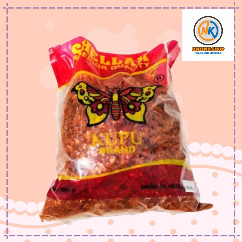 NK_ONLINESHOP Serlak Sirlak Shellac Shellak Sherlak KUPU Plitur Emping 500GR