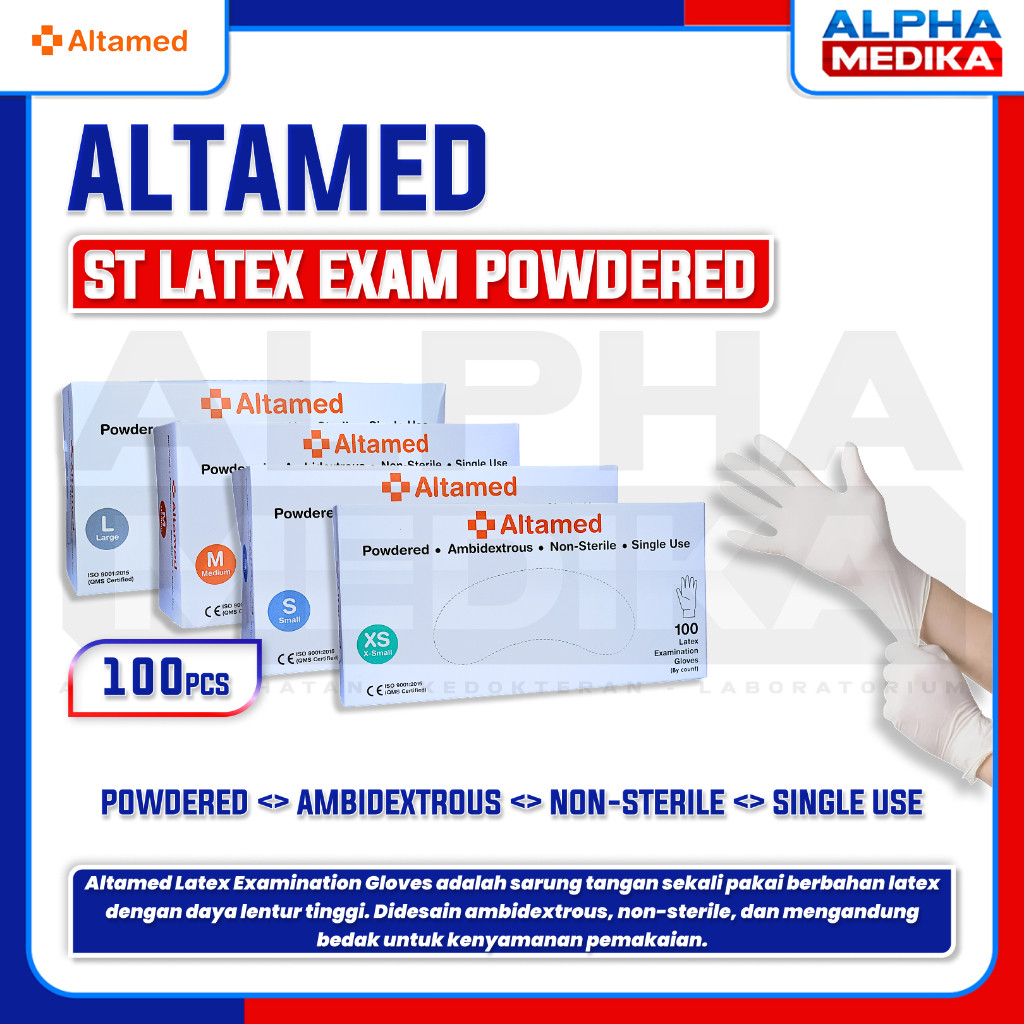 ALTAMED L - Sarung Tangan Latex Size L / Handscoon Altamed / Handglove