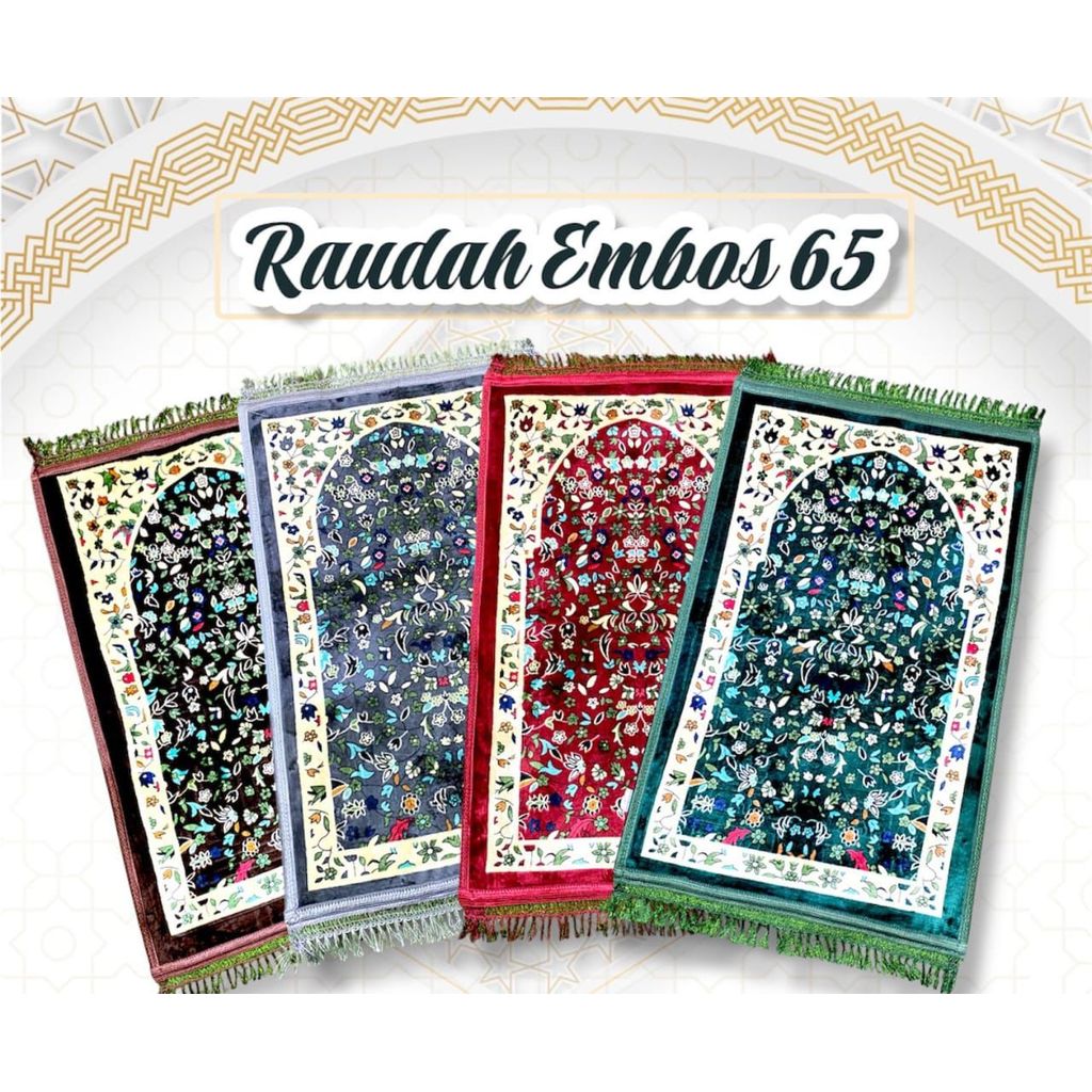 SAJADAH JUMBO EMBOS RAWDAH SAJADAH DEWASA ALAS SHALAT PREMIUM HAMPERS HAJI SOUVENIR UMRAH OLEH HAJI 