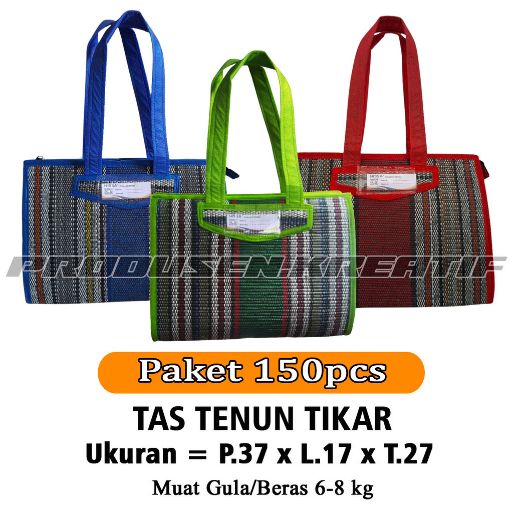 Paket 150pcs Tas Souvenir Umroh Haji / Tas Tenun Tikar Sedang Muat Gula 6-8kg / Tas Kondangan / Ukur