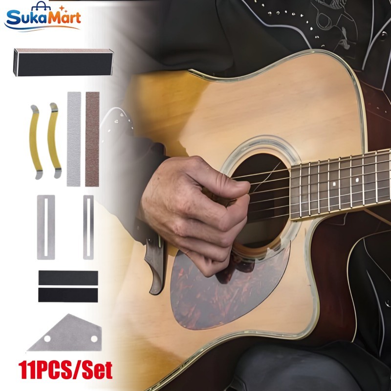 11PCS/Set Guitar Fret Leveling Kit Alat Luthier Untuk Perbaikan Dan Perawatan Fret Crowning File Lev