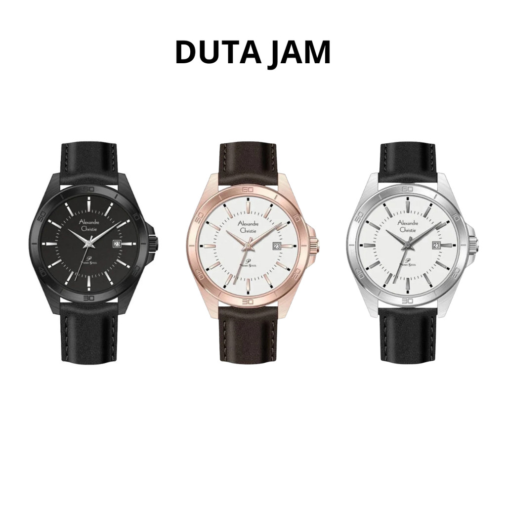 JAM TANGAN PRIA ALEXANDRE CHRISTIE AC1011 AC 1011 MDL ANALOG LEATHER STRAP