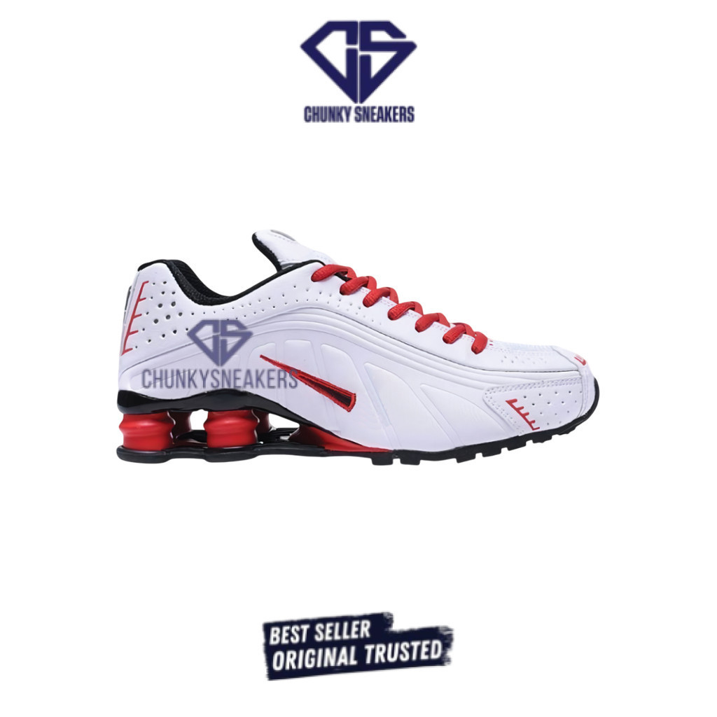 Sepatu Nike Shox R4 White Red 100% Original BNIB