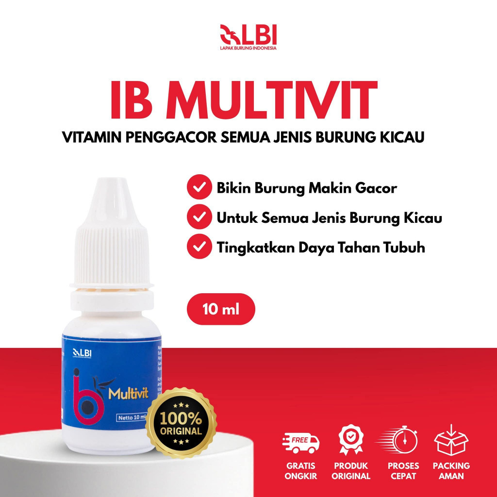 IB Multivit Vitamin Burung Harian Penggacor Burung Murai Batu, Anis, Kacer, Cucak Ijo, Kenari, Loveb