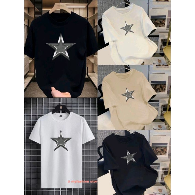 COD (Dikirim dalam 24 jam)MIEMIE.  Kaos Pria dewasa keren baju unisex termurah motif bintang terbaru