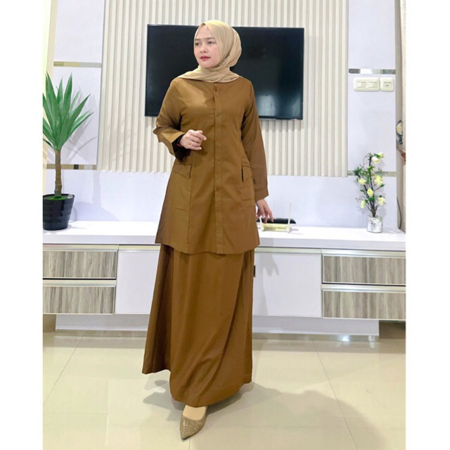 FLASH SALE Setelan Seragam PNS Kheki Wanita | Setelan Rok Pemda | Setelan baju ASN | Baju Kerja | Ba
