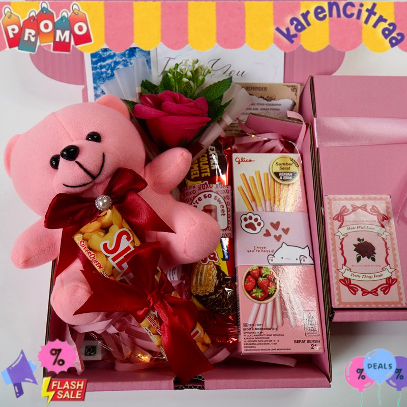 Premium Valentine Hampers Snack Box Giftbox Kado Pink Series Kado Valentine Kado Ulang Tahun Wisuda 