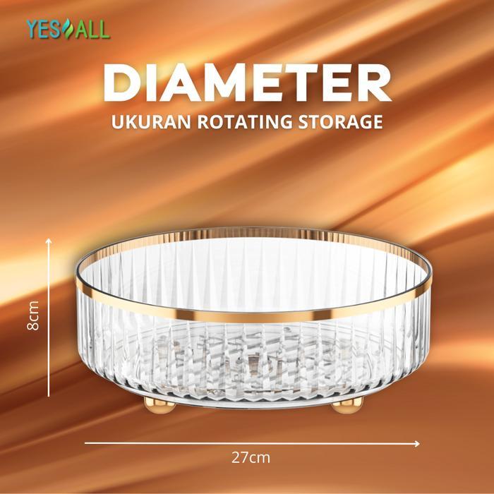 DecorStore0 YESALL Rak Kosmetik Aesthetic Tempat Make Up - Amber Gold Aesthetic Tray Aesthetic Rak S