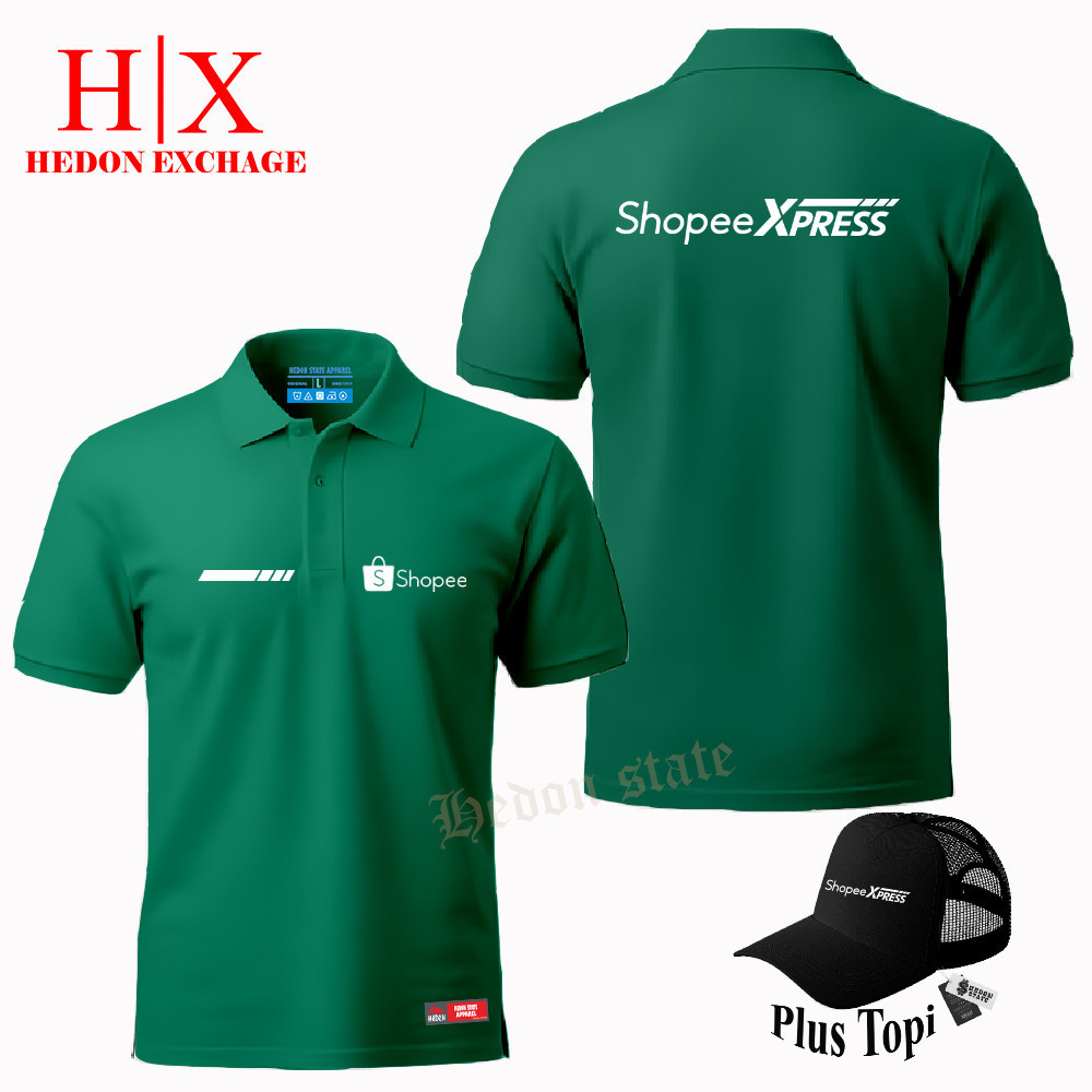 Plus Topi – Poloshirt Pendek Spx-Express Baju Kaos Kerah Pria Wanita Seragam Kekinian