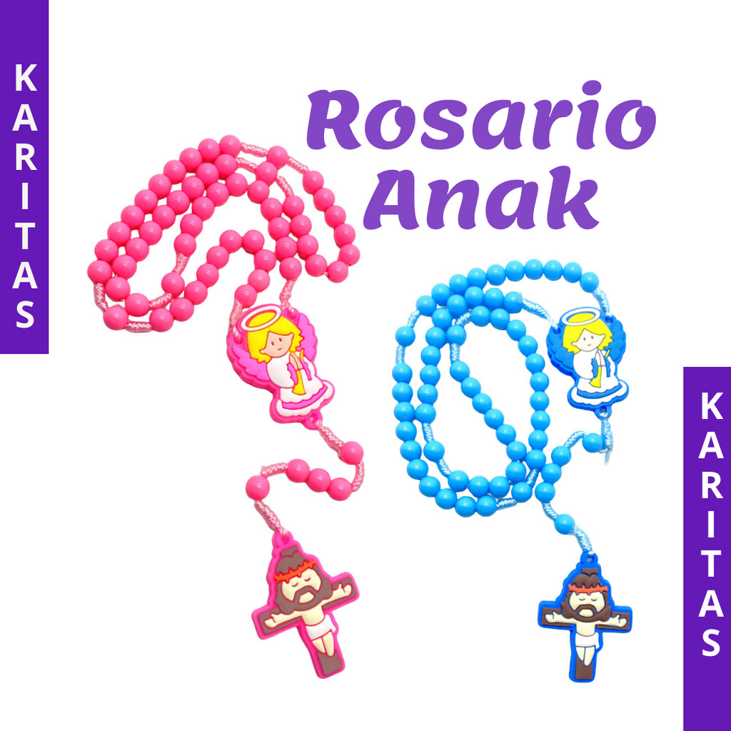 KALUNG ROSARIO ANAK KATOLIK – MANIK KAPUR 8 MM / ROSARIO KATOLIK / ROSARIO SEKAMI