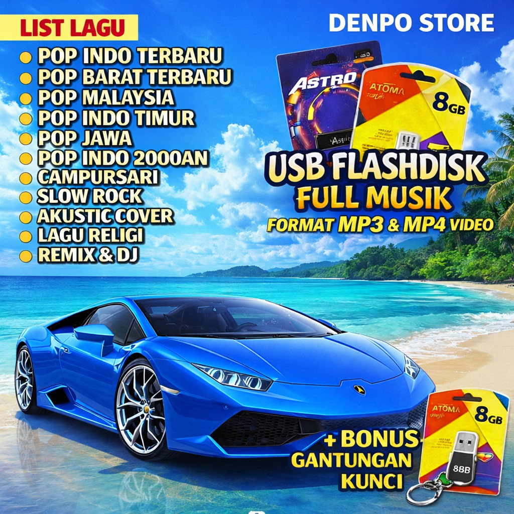 Flasdisk 8GB Isi Lagu Lengkap Campuran Mp3 Terbaik