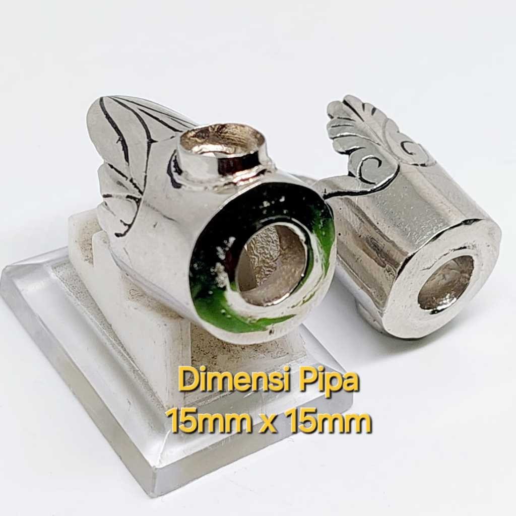 Ring pipa once dimensi 15mm x 15mm bulat variasi batu permata eceran / variasi silver ring cangklong