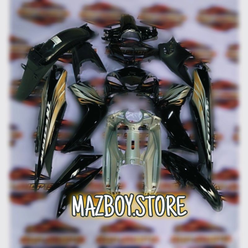 BODY HALUS KASAR JUPITER MX LAMA / JUPITER OLD HITAM, BIRU, HIJAU PLUS STRIPING | FULL SET BODY HALU