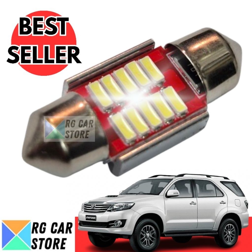 Lampu Plafon Mobil Toyota Fortuner LED Dajjal Interior 21W 10 Mata Garansi 1 Tahun