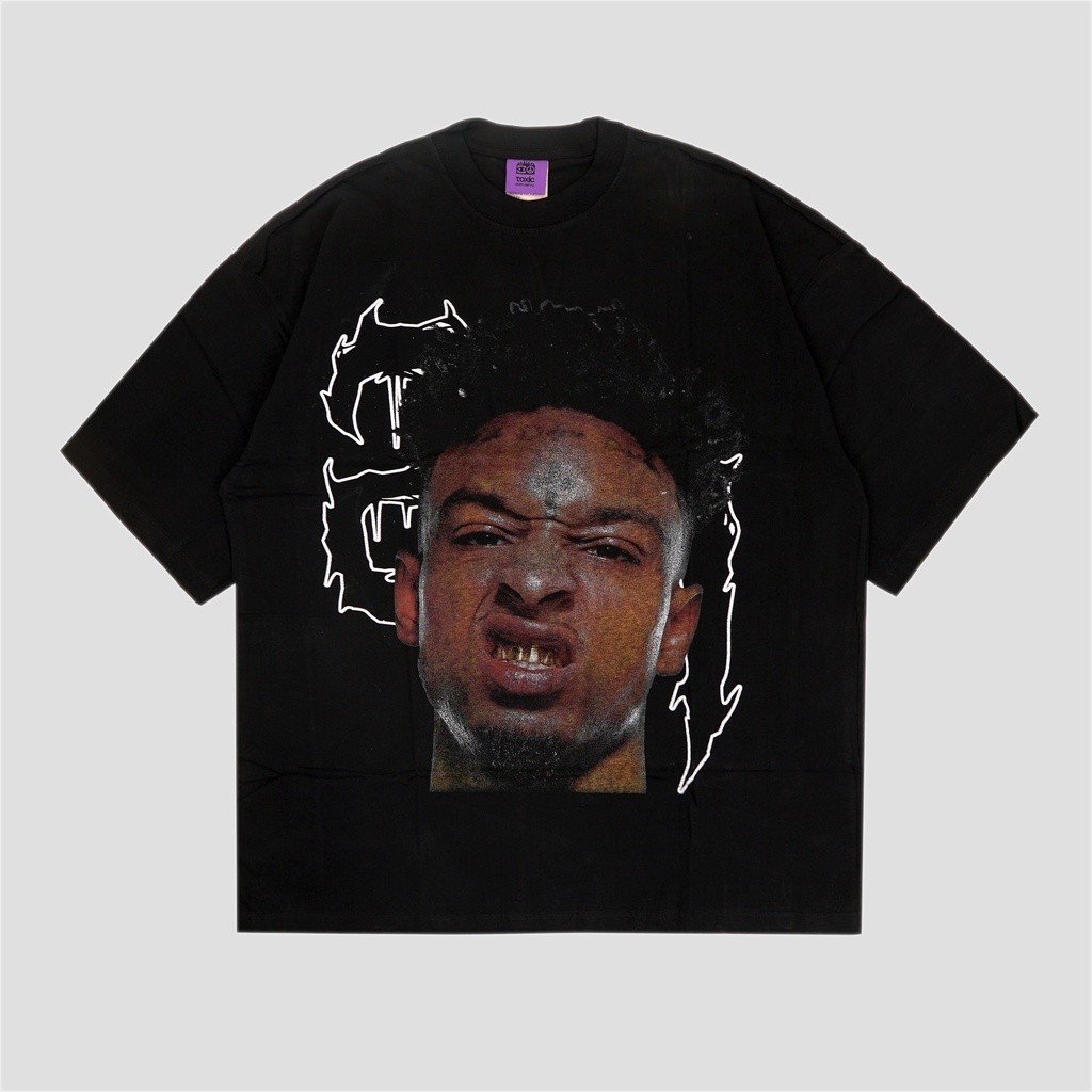 (Asli) Tshirt Oversize Non Wash 21 Savage Vintage Tees