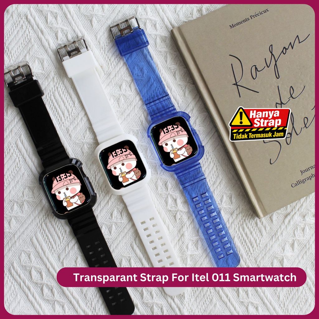 Transparan strap untuk watch T500 T55 T500plus iwatch HW22 42mm 44mm Glacier Tali jamtangan