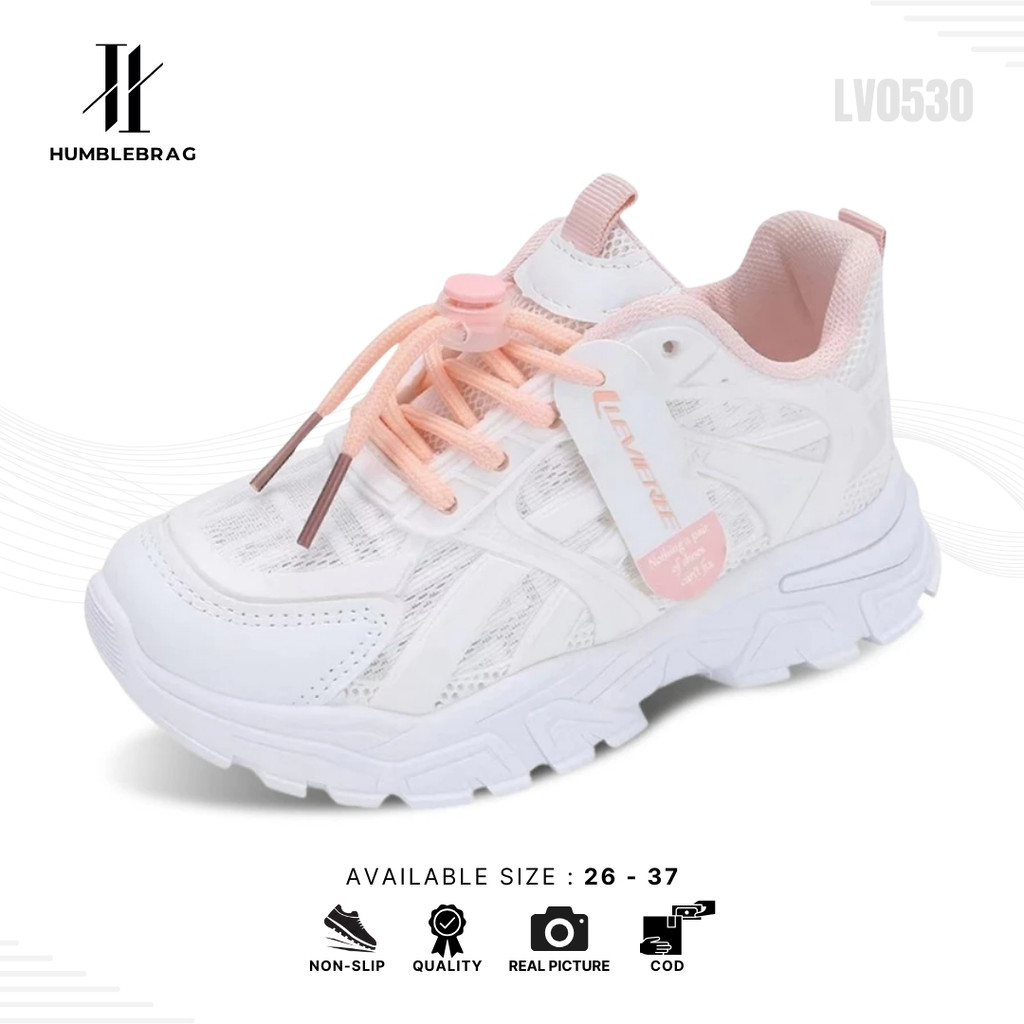 HMBRG SIZE 26-36 Sepatu Sneakers Fashion Anak Perempuan Kids Shoes Premium LV0621