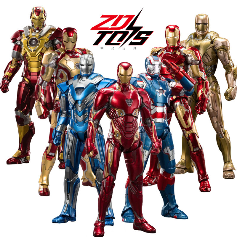 Original ZD Marvel Toys Iron Man figure MK1 MK3 MK5 MK6 MK7 MK42 MK43 War Machine patriot Tony Stark
