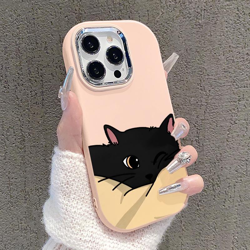 Case Hp For Samsung A32 5G A34 M32 Silicone Mecaron Cute Kucing Hitam Phone