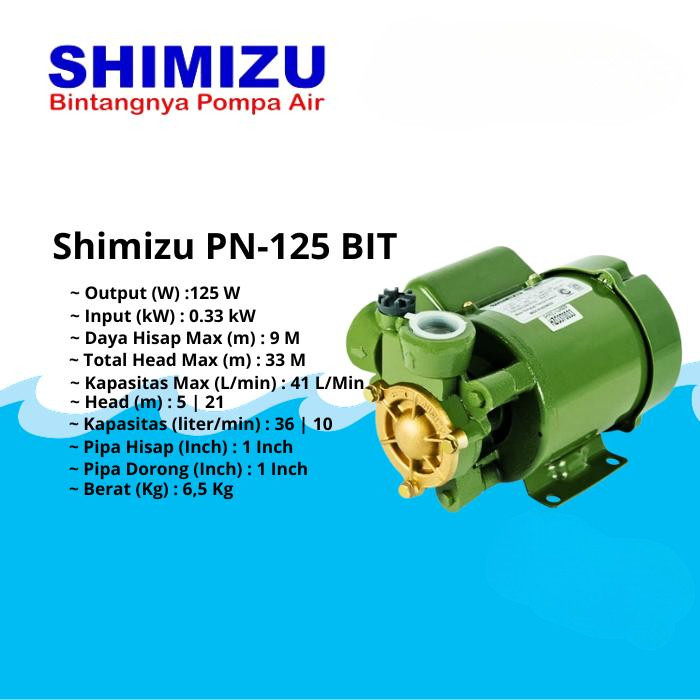 Mesin Pompa Air Shimizu type PN-125 BIT, pn125