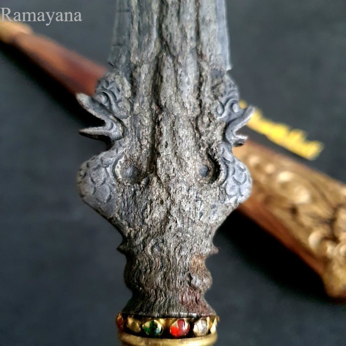 keris tombuk Pusaka Naga Kembar Naga Temanten luk 5 Keleng Bali . Antik