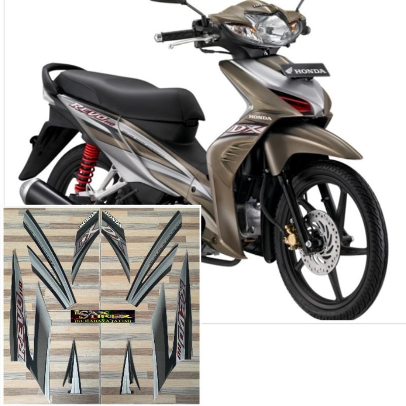 striping original Honda Revo 110 DX silver tahun 2009 2010