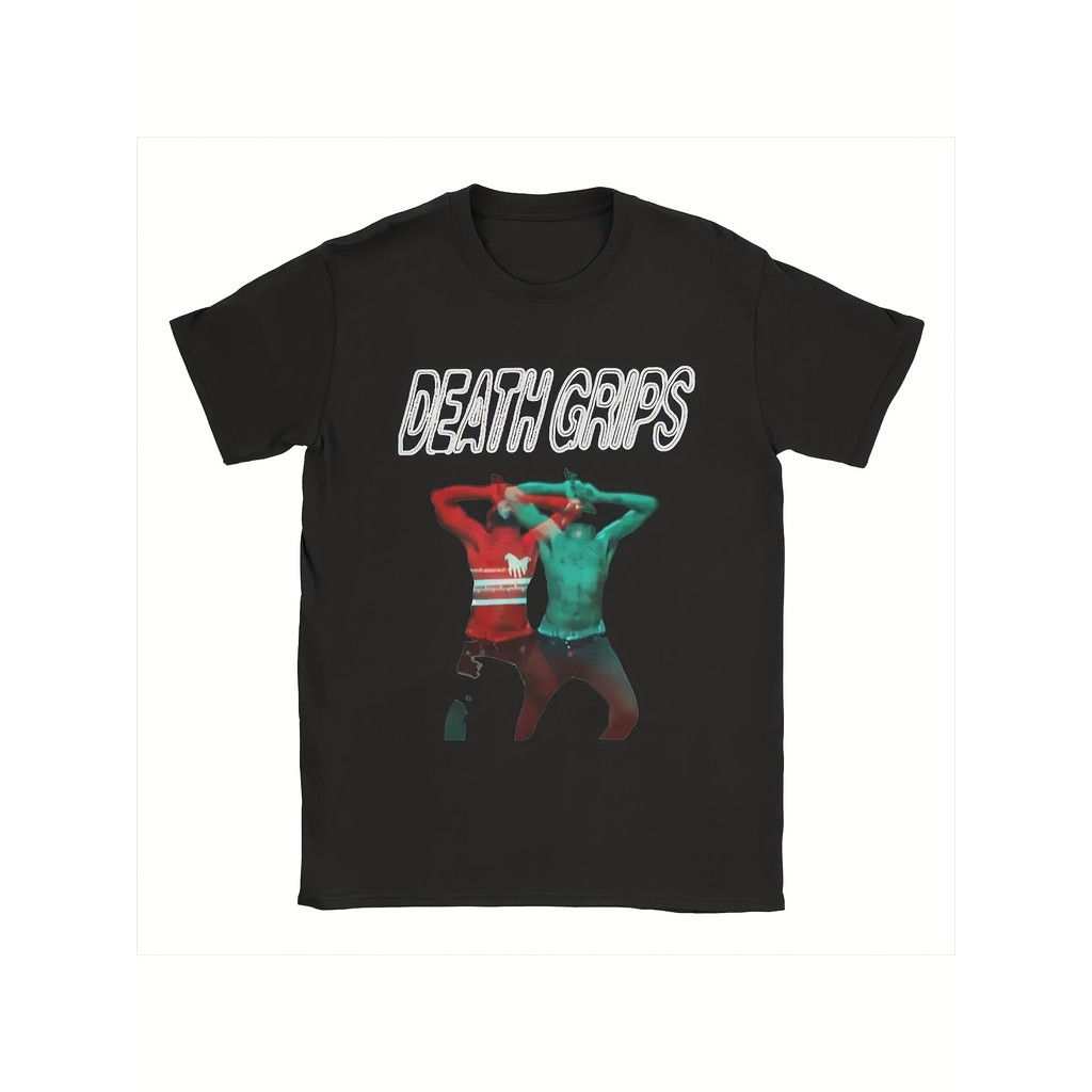 Kaos Pria Death Grips Retro 3D Katun, Lengan Pendek O-Neck Motif Unik - Big Size