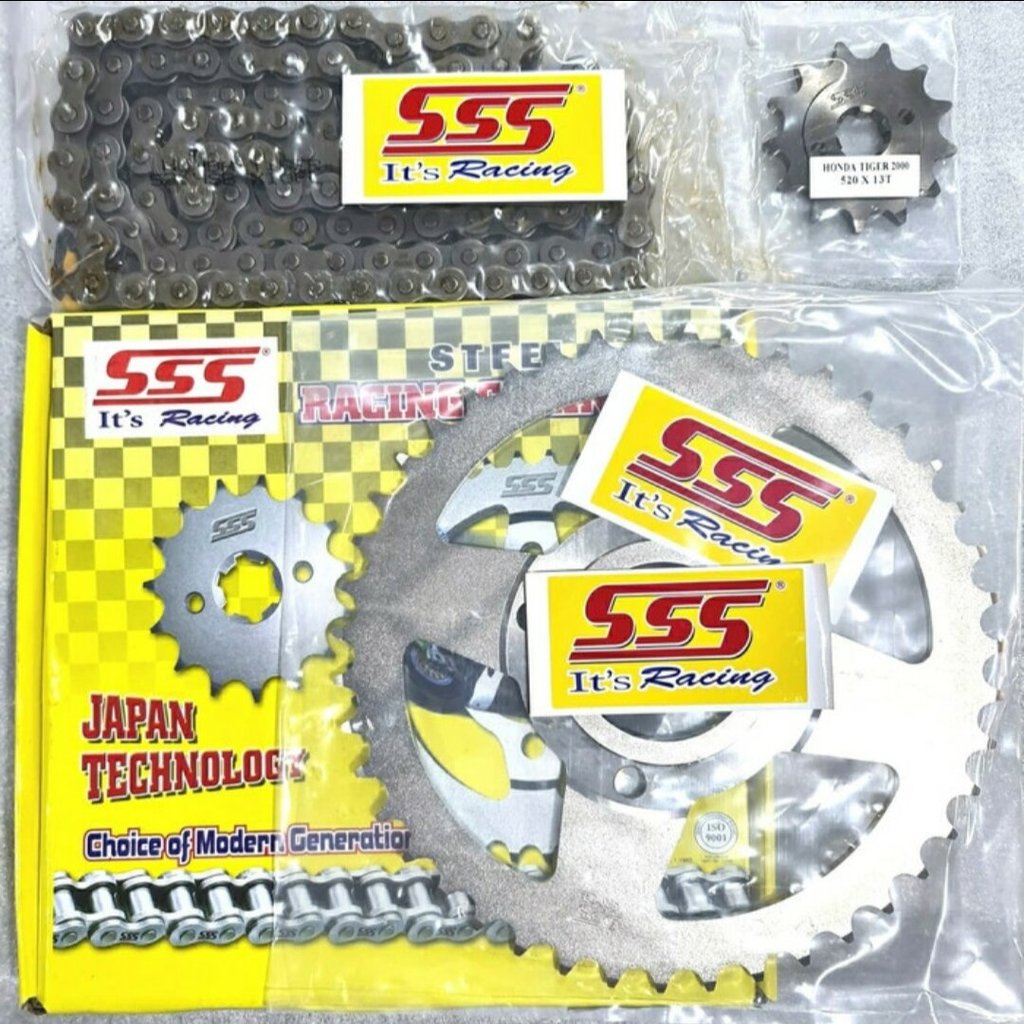 Gear Set SSS Tiger Tipe 520 / Chain Kit SSS / Standard Racing Termurah SSS