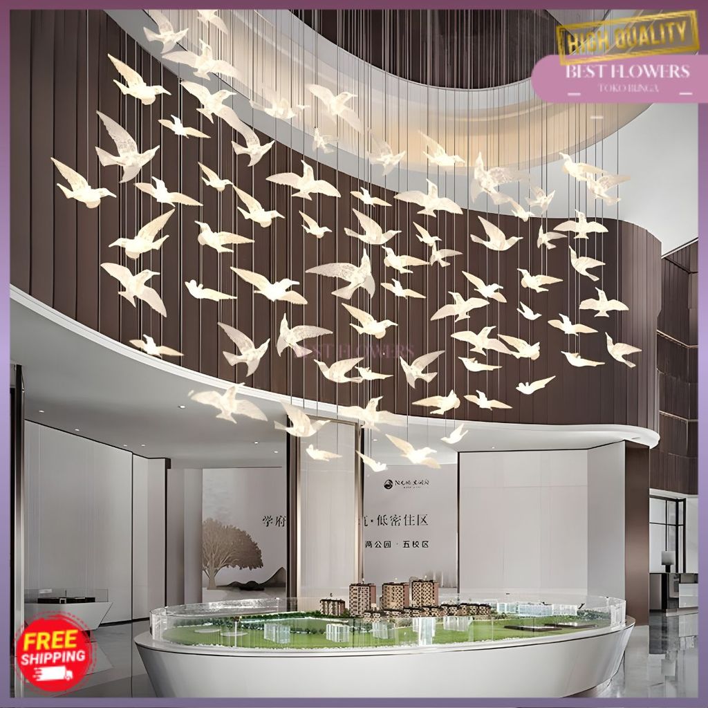 Lampu Gantung Burung 1 SET Lampu Gantung Akrilik Lampu Hiasan Dekorasi Lampu Hias Gantung Import