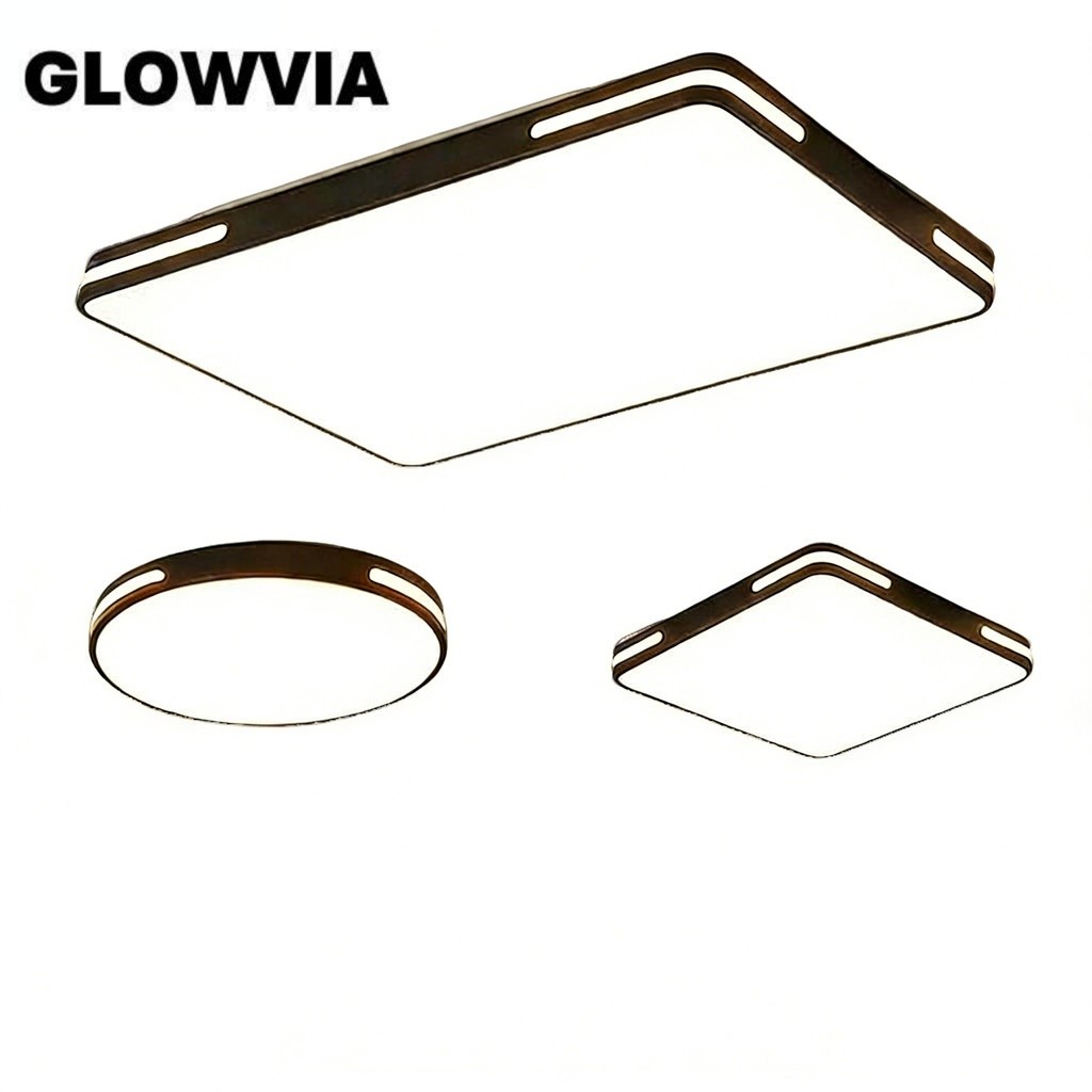 Lampu Plafon Minimalis Modern Gaya Bulat Pvc Led 3 Warna Lampu Plafon Ruang Tamu Kamar Remote18/96w 