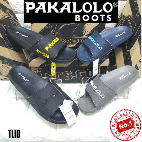 PROMO Sandal Pakalolo Pria Slop Venom 01 Karet Hitam/Abu-abu/Biru Outdor [READY STOCK] BISA COD