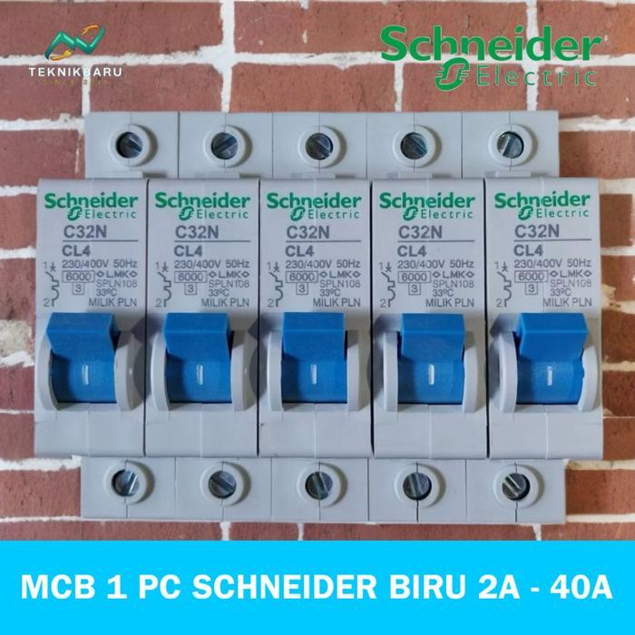 MCB Schneider Electric Biru PLN 2A 4A 6A 10A 16A 20A 25A 32A 40A – Mini Circuit Breaker Listrik Baru