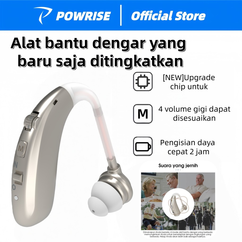 POWRISE Alat Bantu Dengar rechargeable digital hearing aids wireless asli alat pendengaran telinga o