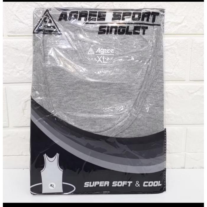 AGREE SPORT SINGLET PUTIH - M, Putih