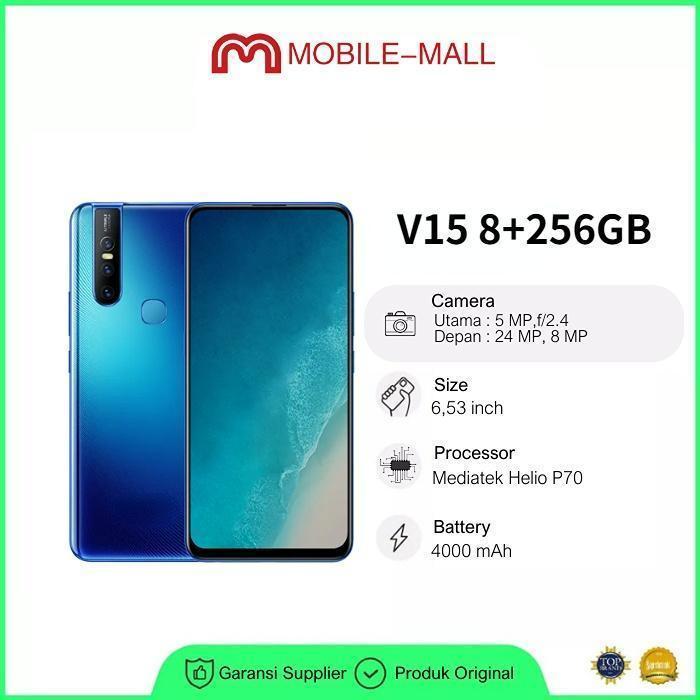 V15 HP Murah Cuci Gudang RAM 8GB ROM 256GB Handphone Smartphone Android - Kamera Depan Pop-Up 32MP, 