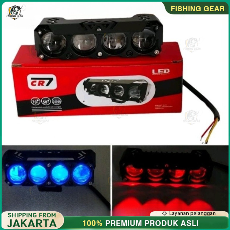 Lampu Tembak 4 Mata CR7 Plus Devil NEW Alumunium Waterproof Premium