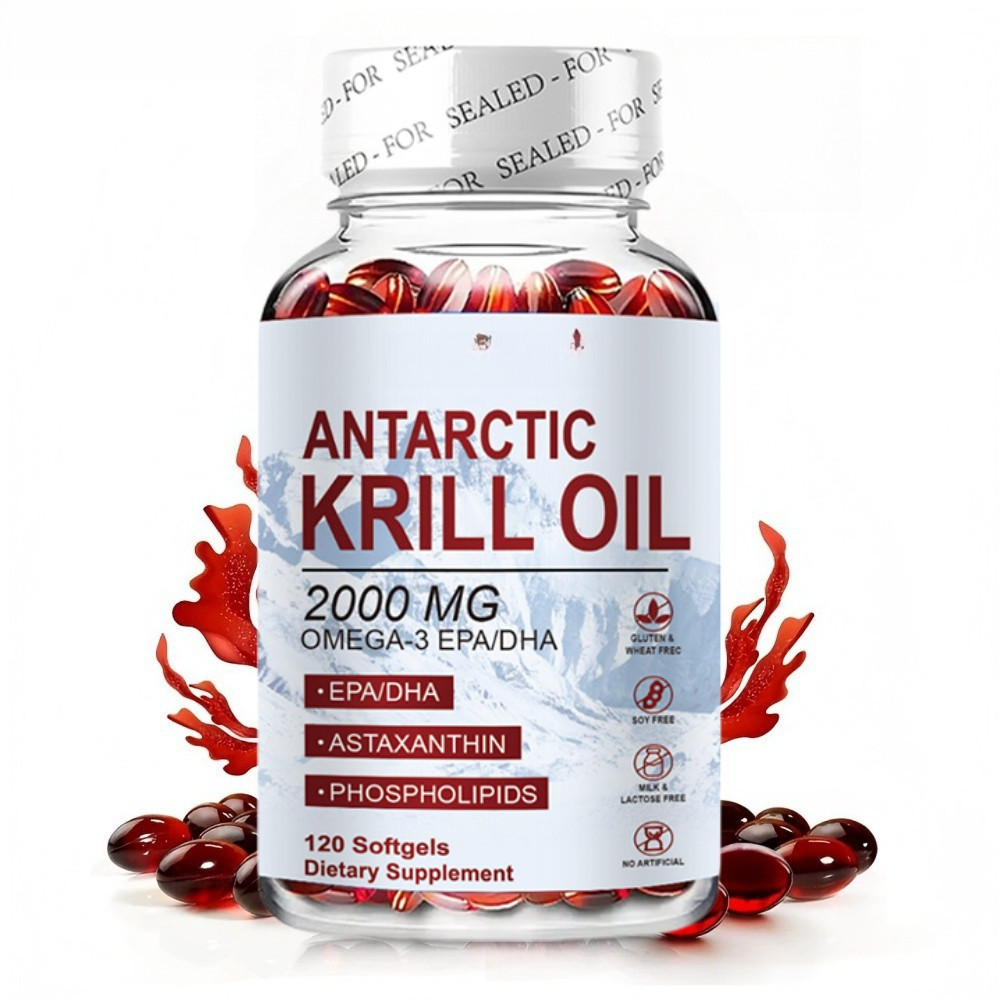 Antarctic Krill Oil 2000mg 120 Capsules Antarctic Krill Oil - Natural Astaxanthin Omega 3 Capsules A