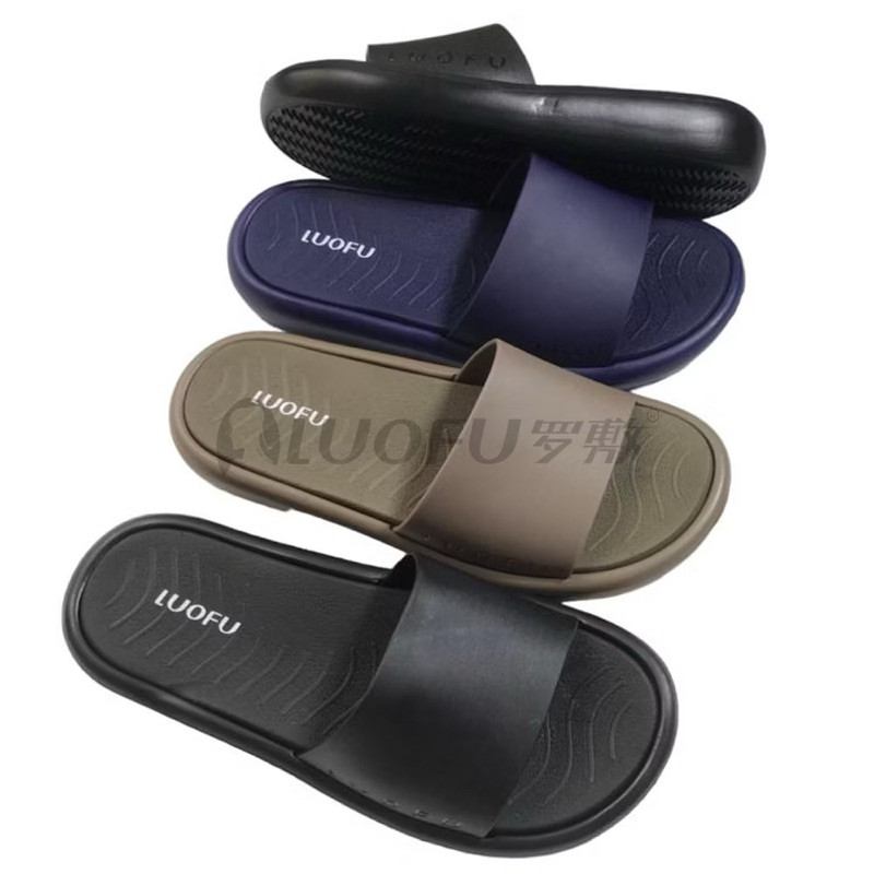 LUOFU - E7208M-BR(4W) - Sandal Selop LUOFU cowok - Slip On Luofu Import
